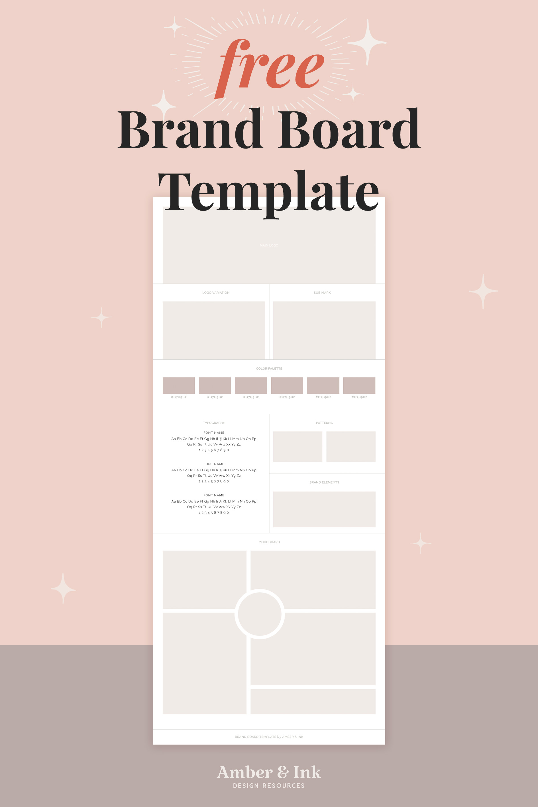 Free Brand Board Template for Adobe Photoshop - Freebies by amber&ink